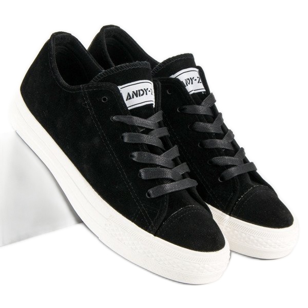 Andy Z Suede lace-up sneakers black 2