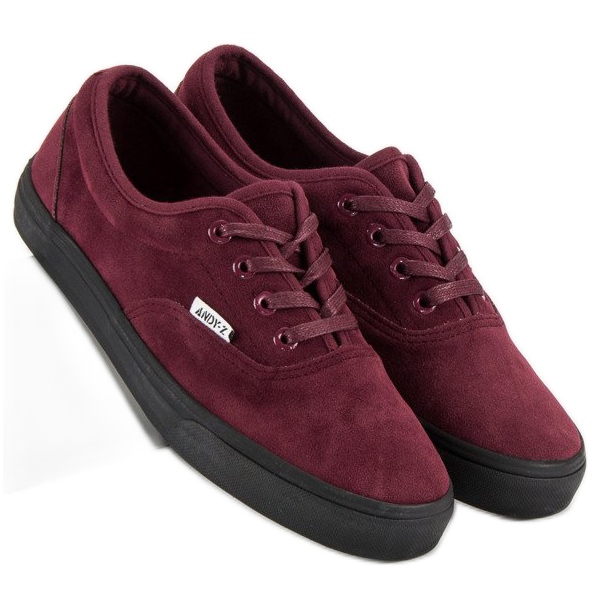 Andy Z Maroon suede sneakers red 2