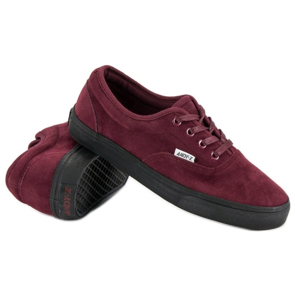 Andy Z Maroon suede sneakers red 1