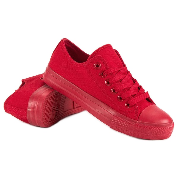 Red sneakers with a binding 2