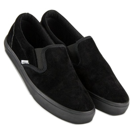 Andy Z Black suede slipons 1