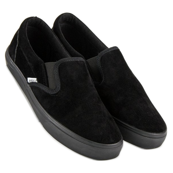 Andy Z Black suede slipons 1