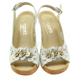 Gregors 648 Wedge Sandals white 4