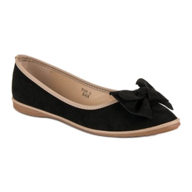 Sweet Shoes Suede ballerinas with a bow black 1 Sweet Shoes Suede ballerinas with a bow black 1