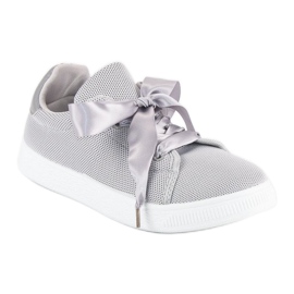 Textile lace-up sneakers grey 1