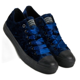 Andy Z Navy blue velor sneakers 1