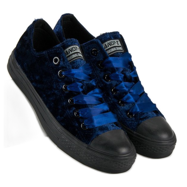 Andy Z Navy blue velor sneakers 1