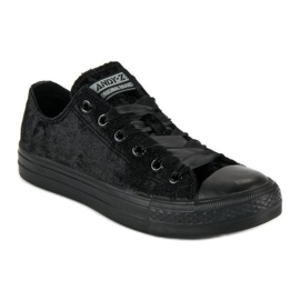Andy Z Black Velor Sneakers 1