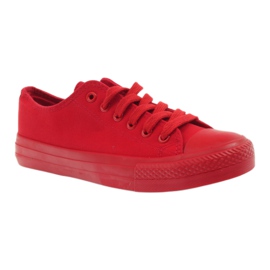 DK Red sneakers tied 1