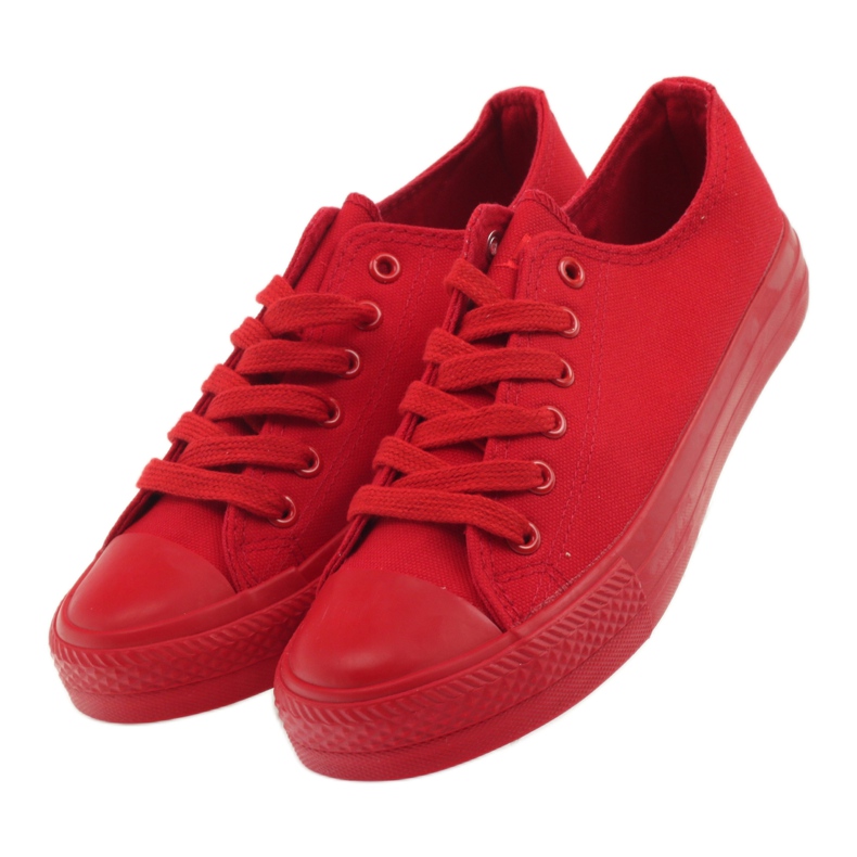 DK Red sneakers tied 5