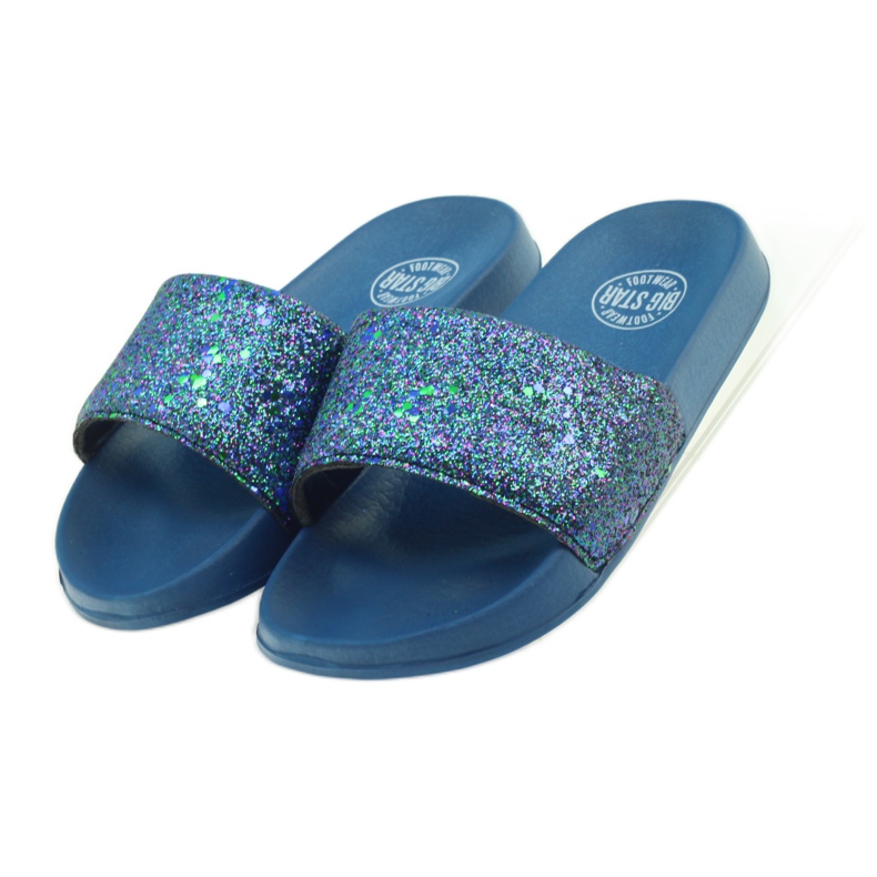Profiled slippers Big Star glitter navy blue 5