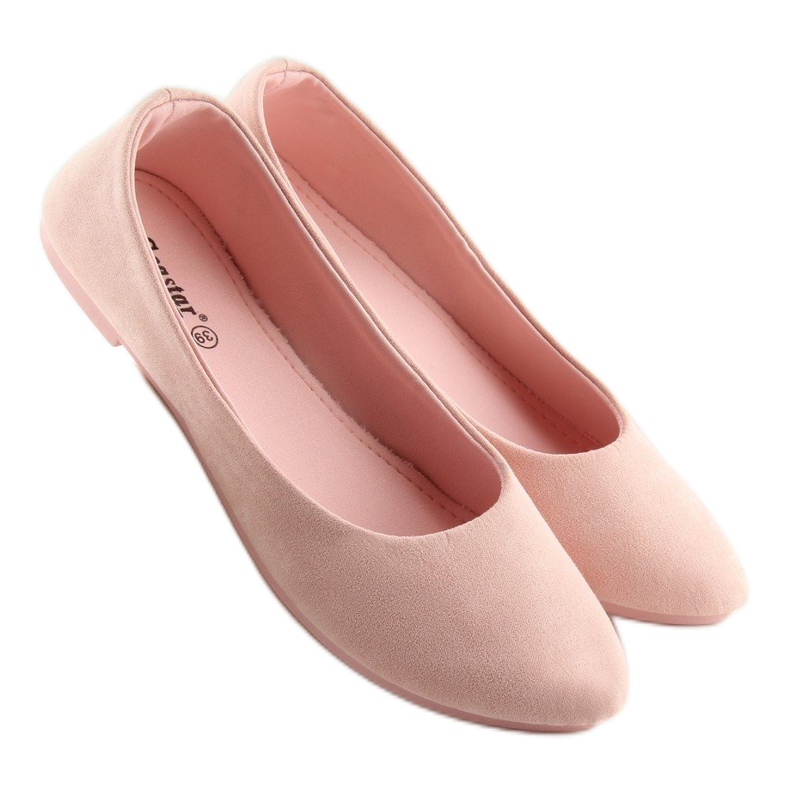 Women's soft pink ballerinas JX51 Pink 1
