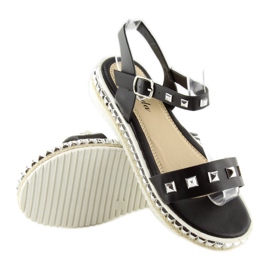 Black sandals with studs 35-132 black 2