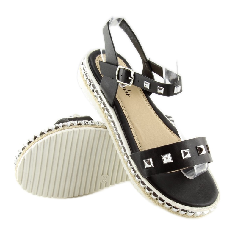 Black sandals with studs 35-132 black 2