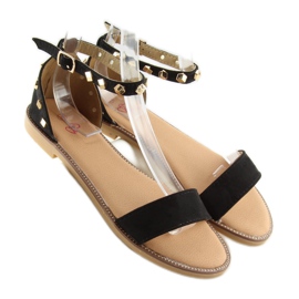 Black Sandals with studs 117-11 black 2