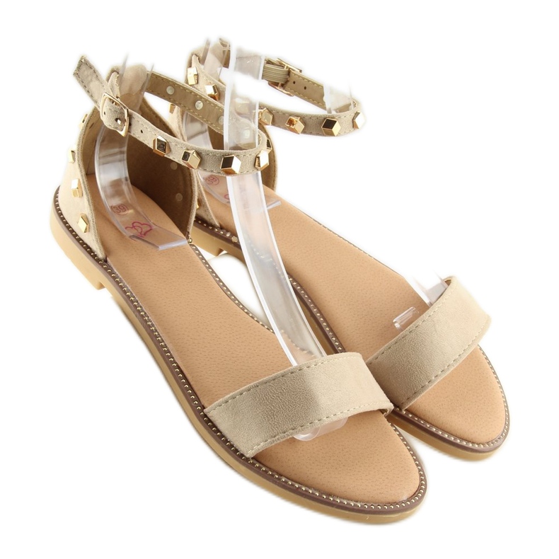 Beige sandals with studs 117-11 beige 2