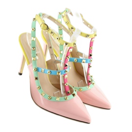 Pumps on a pin with pink studs 1381 1