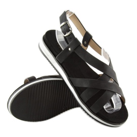 Black women's sandals very comfortable 1499 Black 1