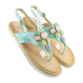Sandals with mint stones 3072 mint blue 2