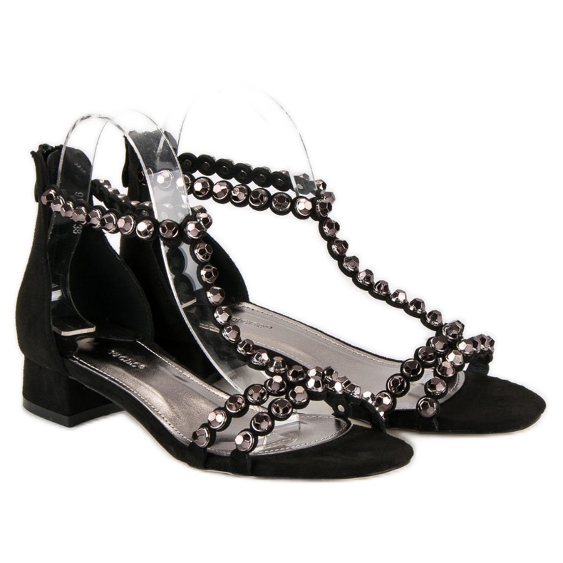 Black sandals with zipper vices 1
