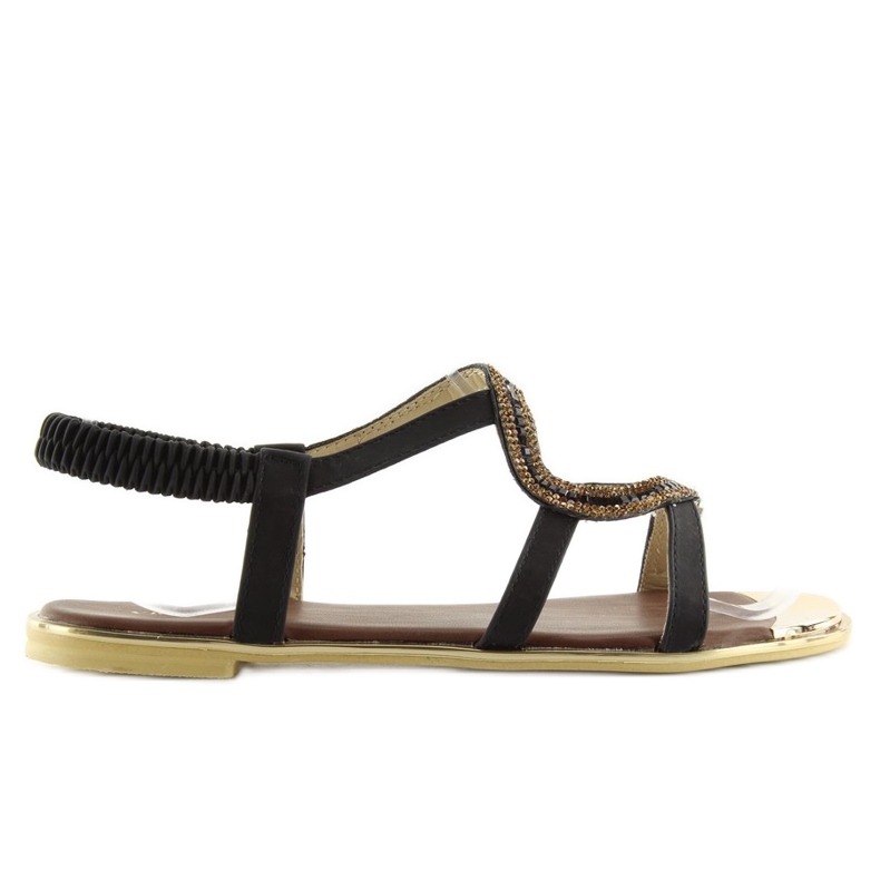 Asymmetrical black sandals 4157 Black 1
