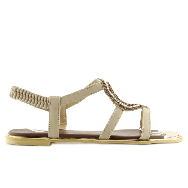 Asymmetric beige sandals 4157 Beige 1