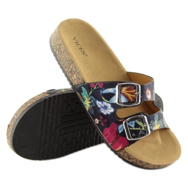 Black cork sole slippers 6231 1