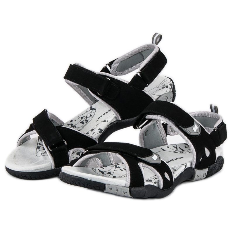 Hasby Women's velcro sandals black 2