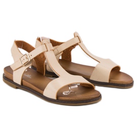 Licean Beige buckle sandals 1