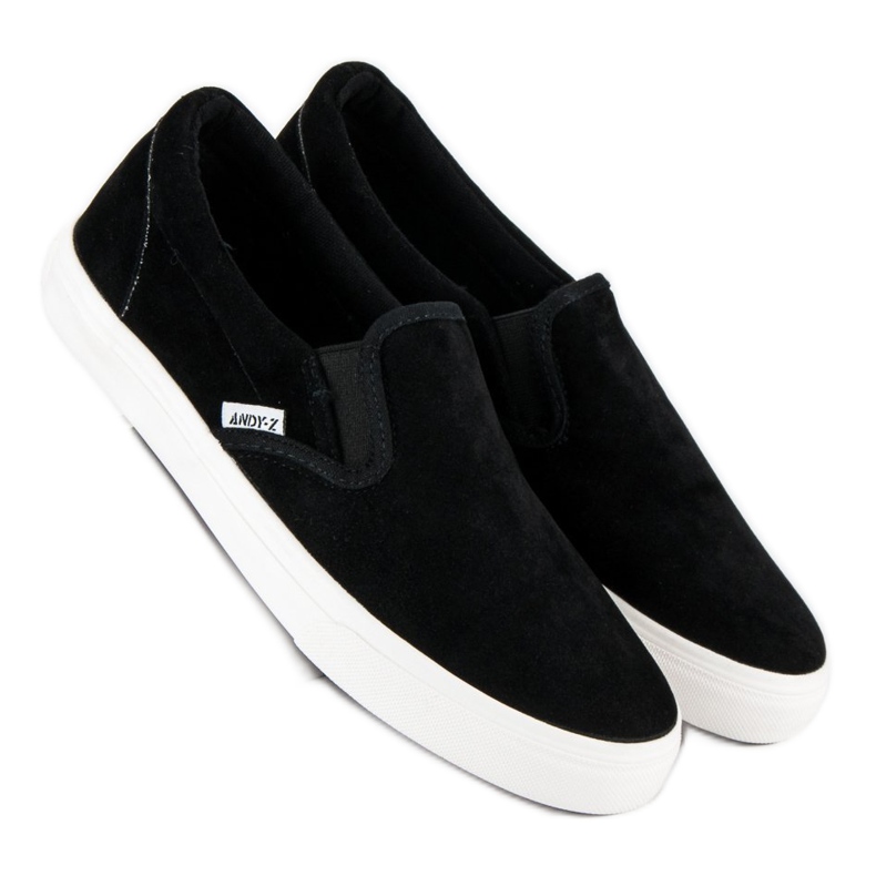 Andy Z Black suede slipons 1 Andy Z Black suede slipons 1