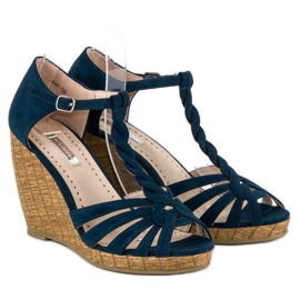Corina Comfortable wedge sandals blue 1