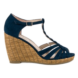 Corina Comfortable wedge sandals blue 4