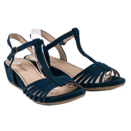 Corina Low Wedge Sandals blue 1 Corina Low Wedge Sandals blue 1