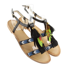 Black Boho style sandals LQ-2662 black 1 Black Boho style sandals LQ-2662 black 1
