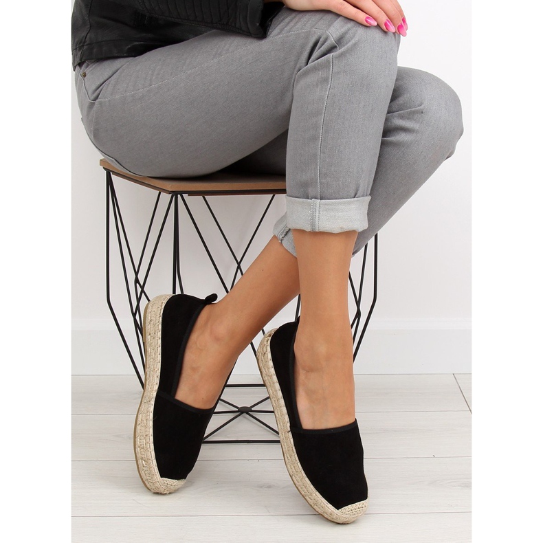 Black women's espadrilles BB10P black 1