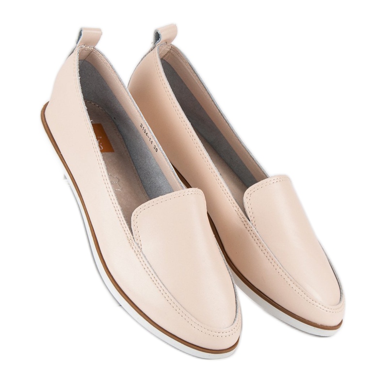Mazaro Beige leather loafers 1