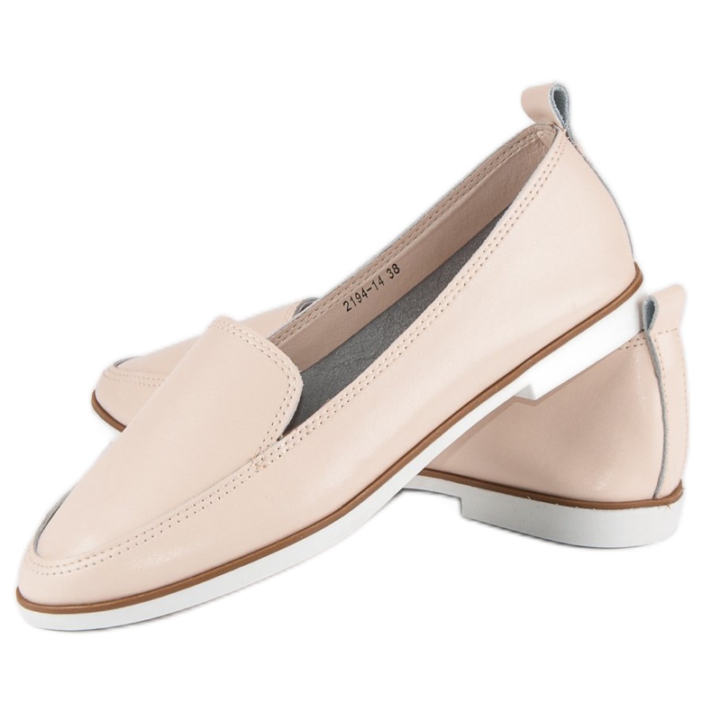 Mazaro Beige leather loafers 2