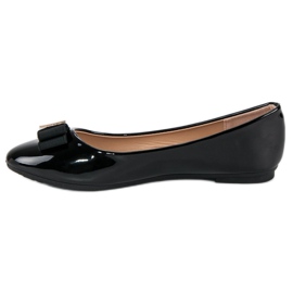 Diamantique Black lacquered ballerinas 1