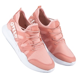 Fashionable sports shoes white pink 1