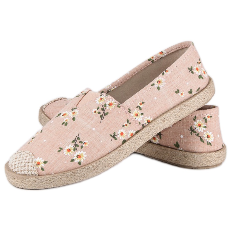 Espadrilles with flowers vices pink 2