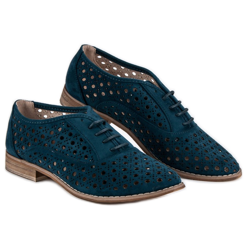 Corina Openwork shoes with a binding blue 2