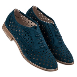Corina Openwork shoes with a binding blue 1