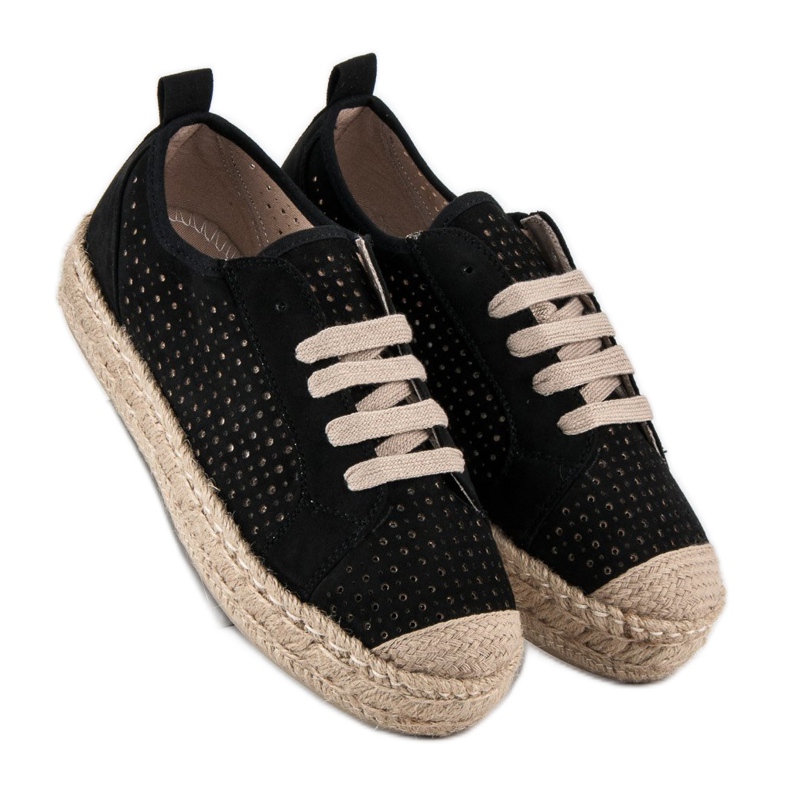 Corina Openwork Espadrilles On The Wedge black 1
