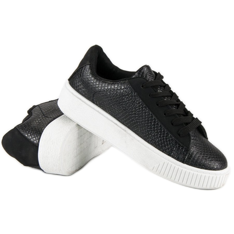 Black Snake Print Sneakers 1