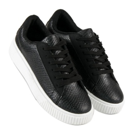 Black Snake Print Sneakers 2