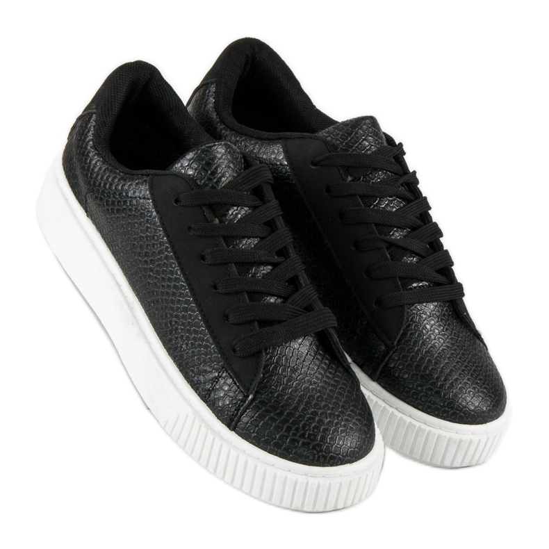 Black Snake Print Sneakers 2