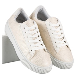White Snake Print Sneakers 1