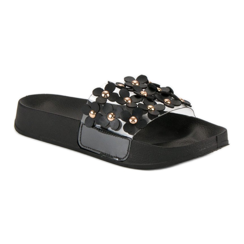Stylish women's vices slippers black 1