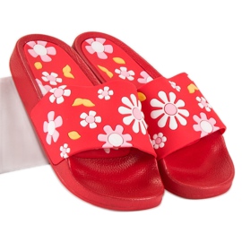 VICES Slippers With Flowers red 1