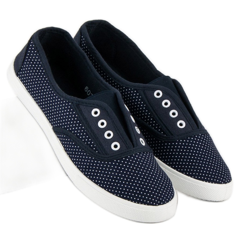 Polka dot slip-on sneakers blue 1
